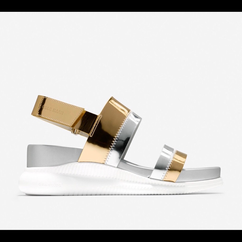 Cole Hahn 2.ZEROGRAND Metallic Slide Sandal 7.5 - Picture 1 of 6